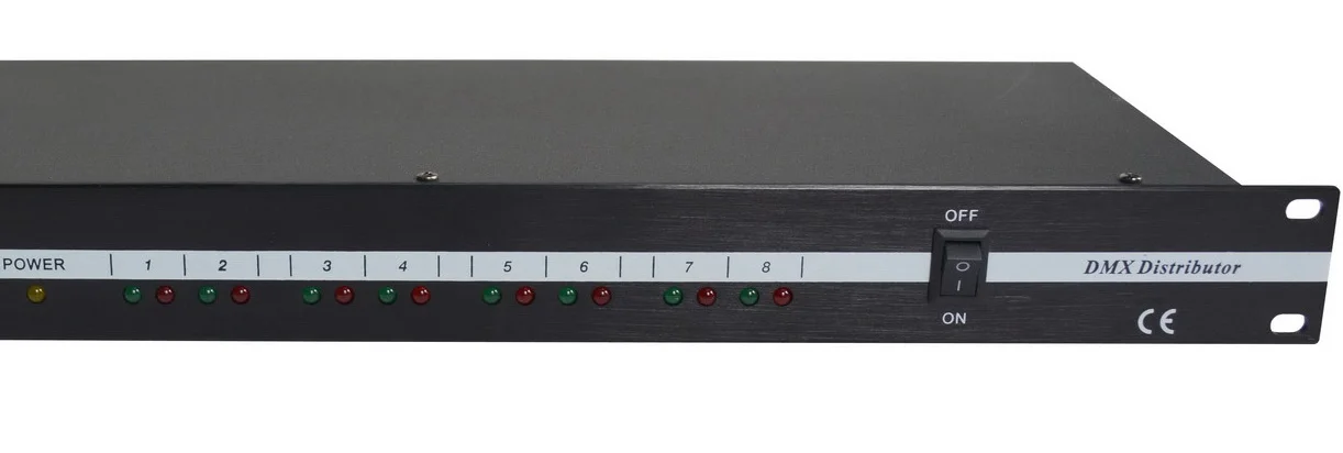 New DMX512 2U One In Eight Out Preamplifier Manual Switch distributor with XLR Pin3  for stage light dj wedding party