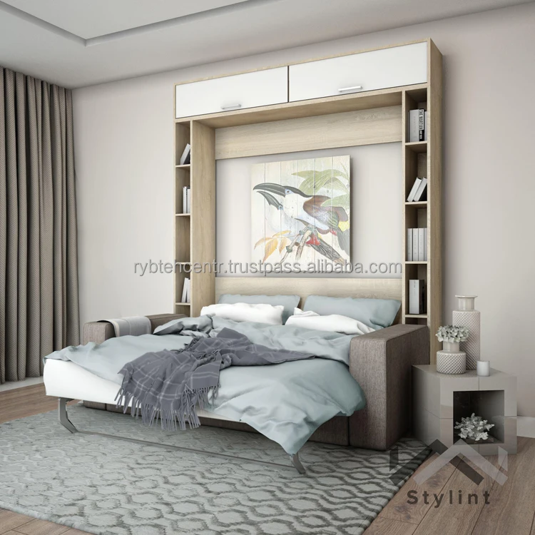 Home furniture murphy bed with side shelves and sofa great quality from manufacturer hot sale modern furniture