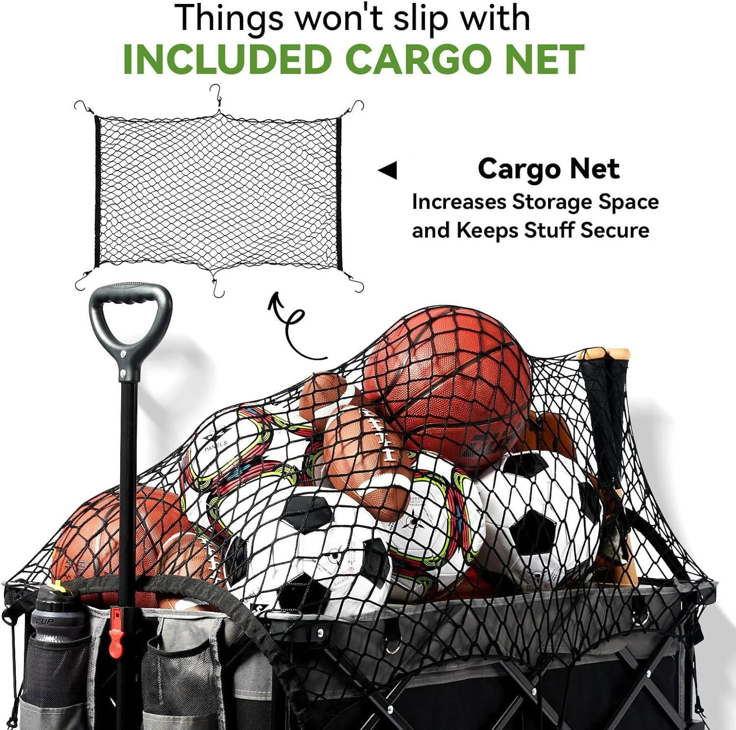 Collapsible Folding Wago Heavy Duty Utility Beach Wagon Car Outdoor Camping Wagon Trolley Garden Cart