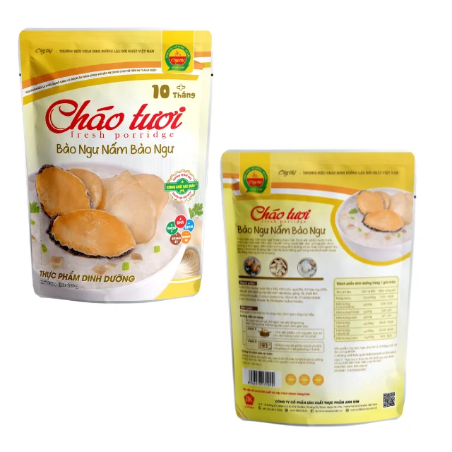 Abalone & Oyster Mushrooms Fresh Porridge Reasonable Price No Added Color Ready To Eat ISO Pack In Bag From Vietnam Manufacturer