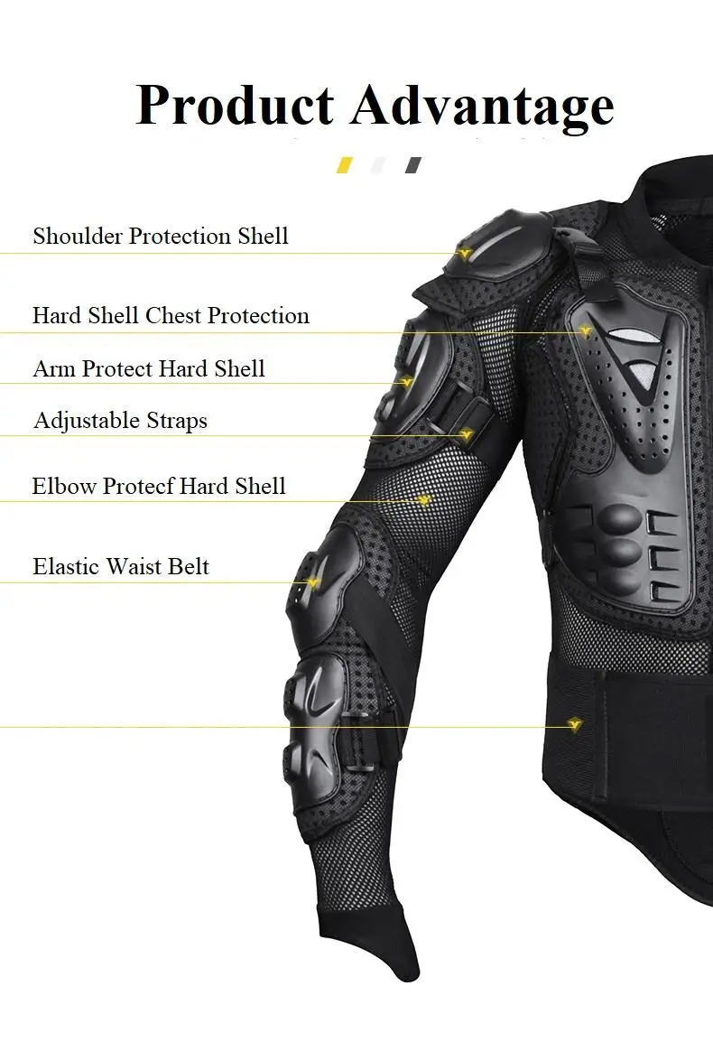 Men Body Motorcycle Armor Protective Body Protector Riding Motocross Racing Armor Waterproof