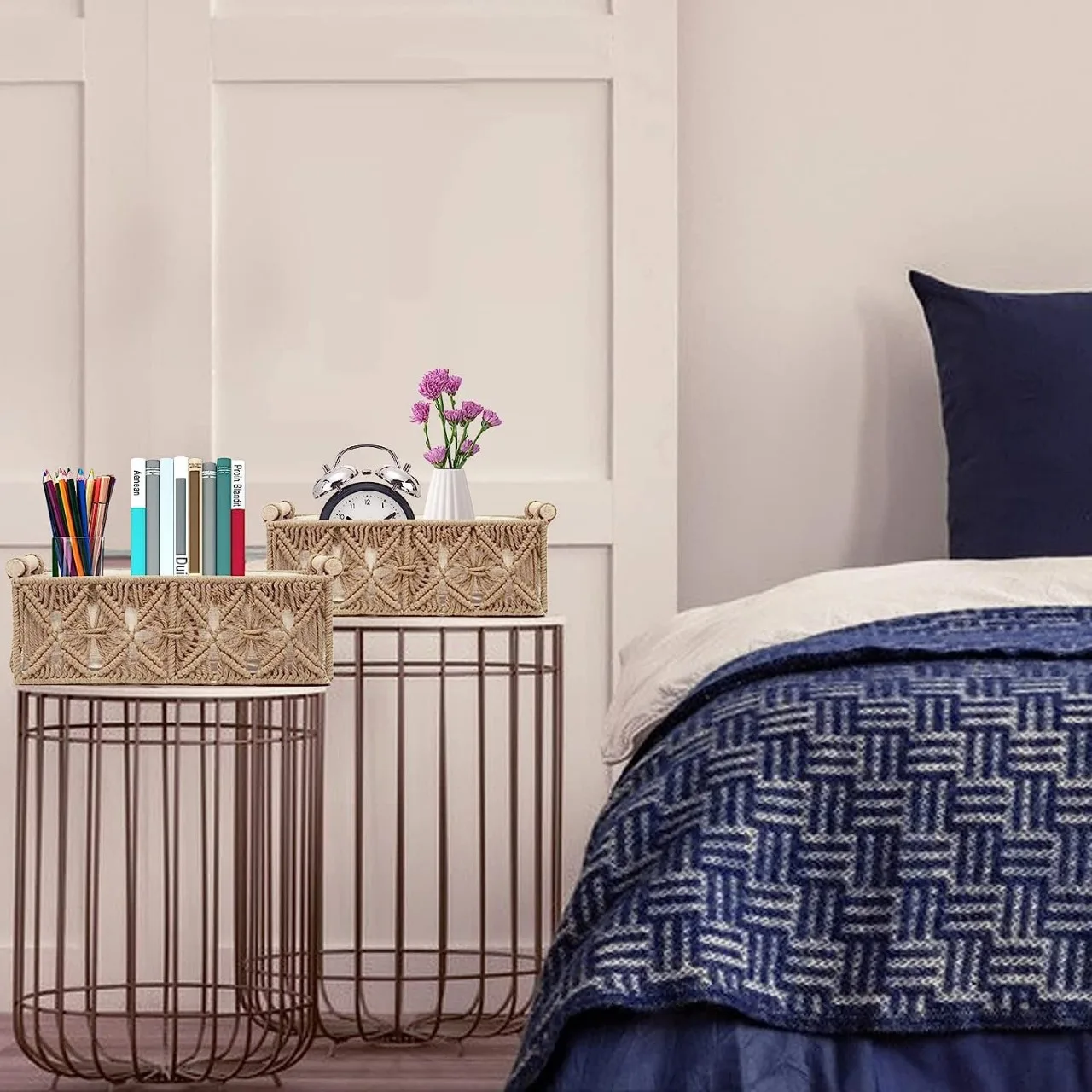 Корзины для хранения макраме полки и шкафа декоративная корзина в стиле бохо организации домашнего декора