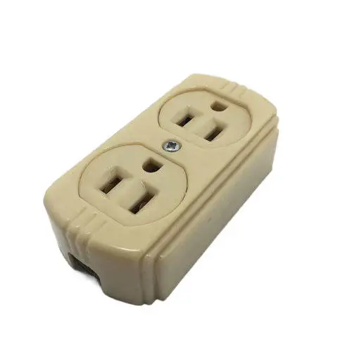 Duplex Socket South American Standard Wall Outlet With Six-Hole Flat Style ABS Plastic Matching Plugs and Sockets