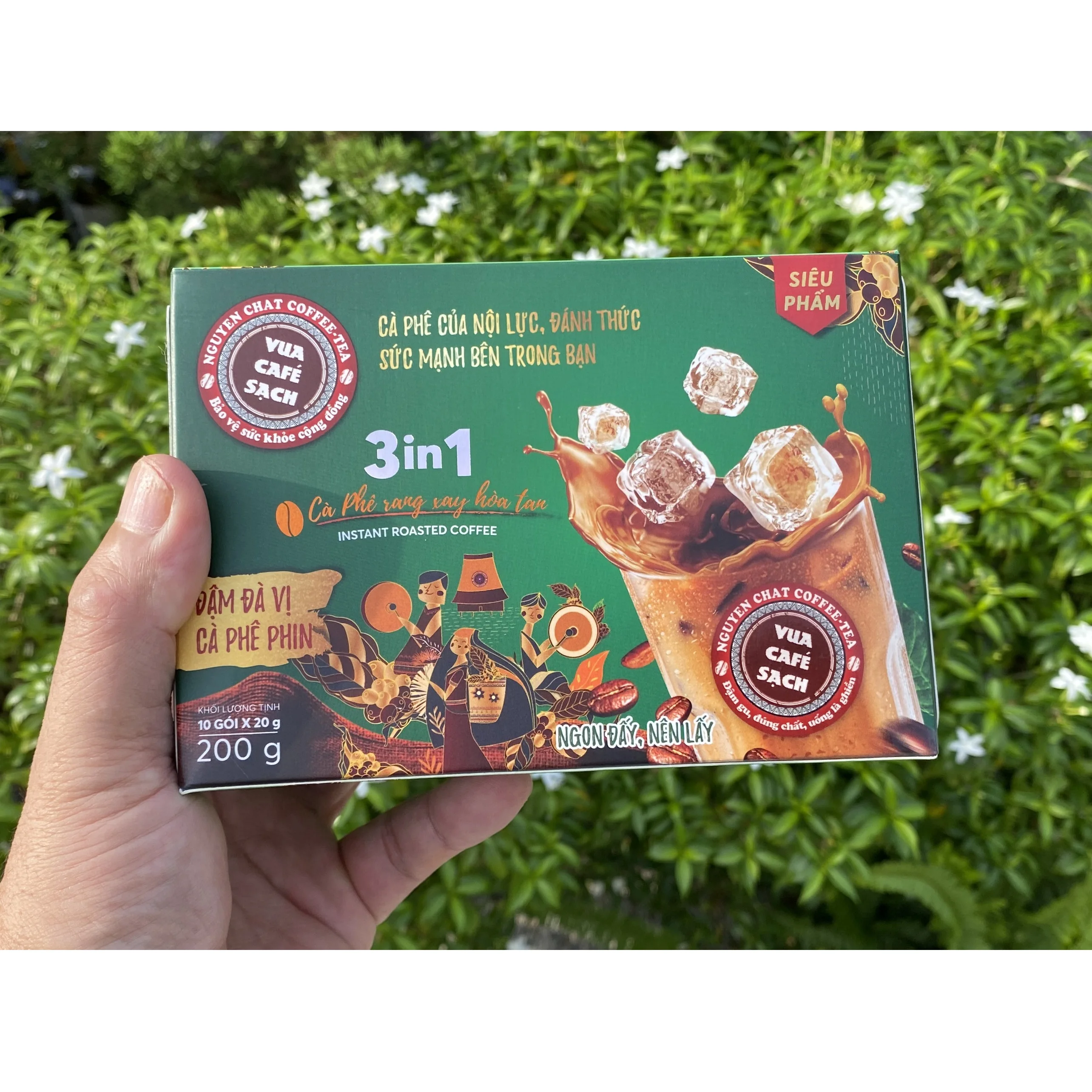 Vietnam 0.2kg Weight Skin Milk Powder Puce Sugar Ingredient 3 in 1 Instant roasted coffee powder In Box Packaging