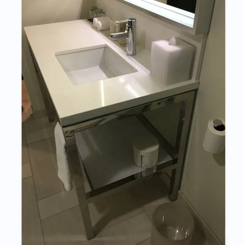 hotel 42inch polished chrome 304 stainless steel Contemporary Vanity European washstand only easy to assemble with Allen key