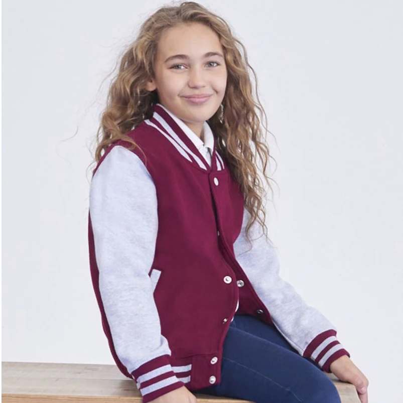 High Quality Trendy Varsity Baseball Jersey Jacket Kids Fashionable Button Down varsity jersey Girls