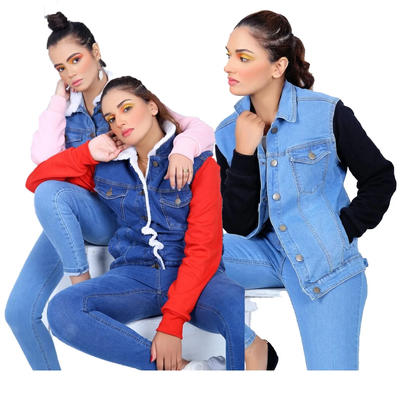 Factory Cheap Price Wholesale High Quality Women Jeans Denim Cotton breathable Top Selling Jacket 2024 With customized logo size