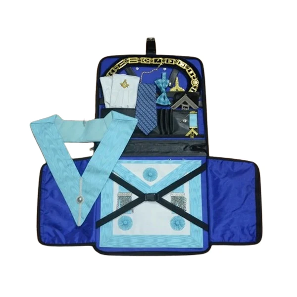 MASONIC REGALIA MASTER MASON BLUE HOUSE LODGE BLUE BACKING COLLAR + APRON + CASE Masonic Regalia Royal Arch Full dressed Apron
