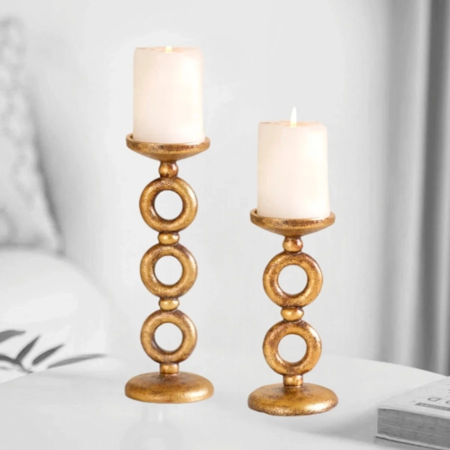 Luxury Modern Tall Metal Gold Candle Pillar Holder for Wedding Christmas & Home Decor Centerpiece Table Decoration Candles Stand