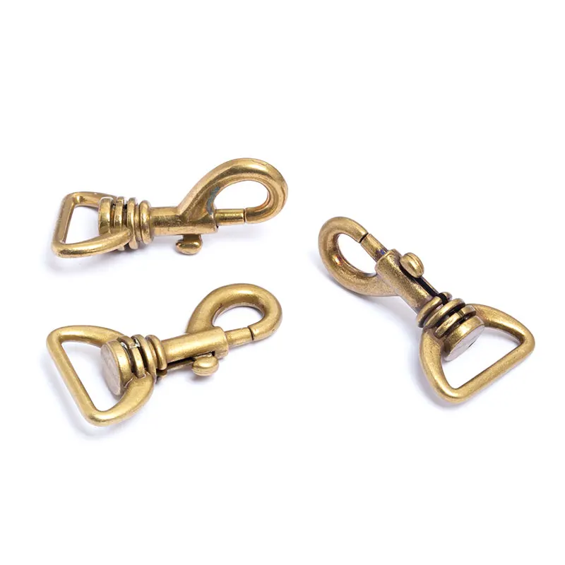 Solid Brass Swivel Snap Hook with D Ring for Handbags and Straps