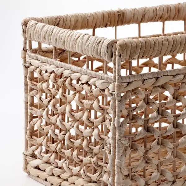 Tienphong Wholesale Taeting Handwoven Water Hyacinth Square Storage Basket Perfect for Blankets or Towels, Books and Magazines