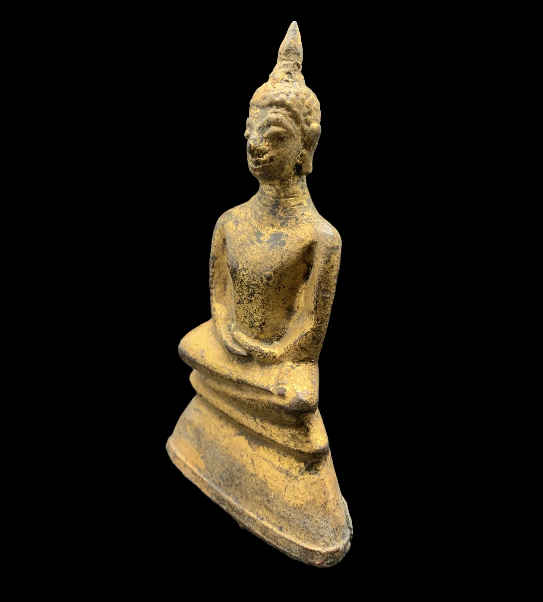 Antique Bronze Buddha The Attitude of Meditation Lacquer Gilded for offer sacrifice Decorated and Collect Home Decor