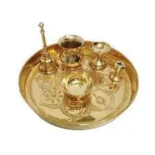 Top Quality Brass Pooja Thali Set for Home Temple Pooja Thali Decorative Brass Pooja Items for Gift For Decor Best Selling