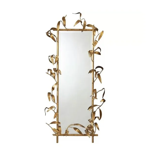 Modern Flower Mirror Bedroom New Interior round corner antique gold mirror wall for home Fancy Large Decoration Modern Mirror