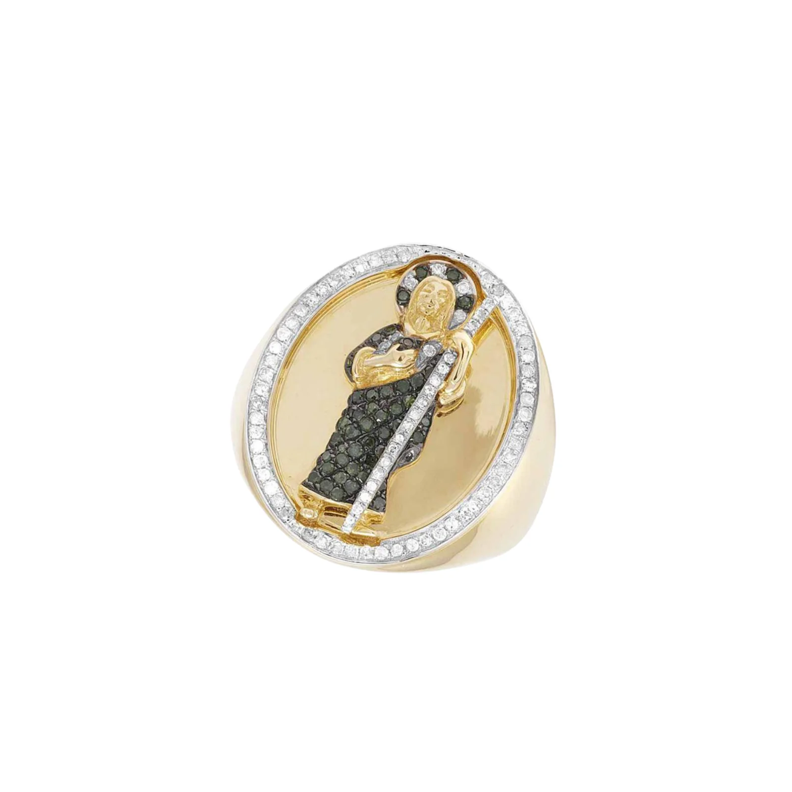 New Arrival Trending Religious Saint Jude Ring High Quality CZ Stone Studded Copper Jewelry Unique Accessories for Men Women
