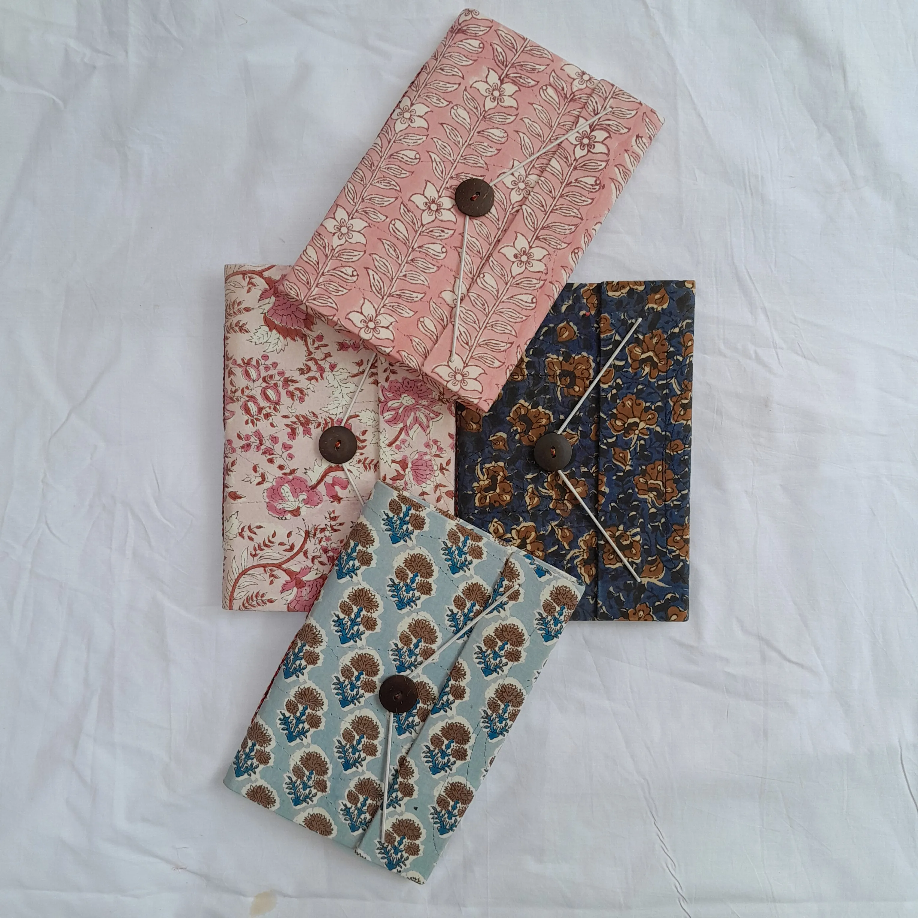Wholesale Hand Block Printed Cover Diary With Handmade Paper & Button Closure Note Book For Travel Journal, Office & Kids Use