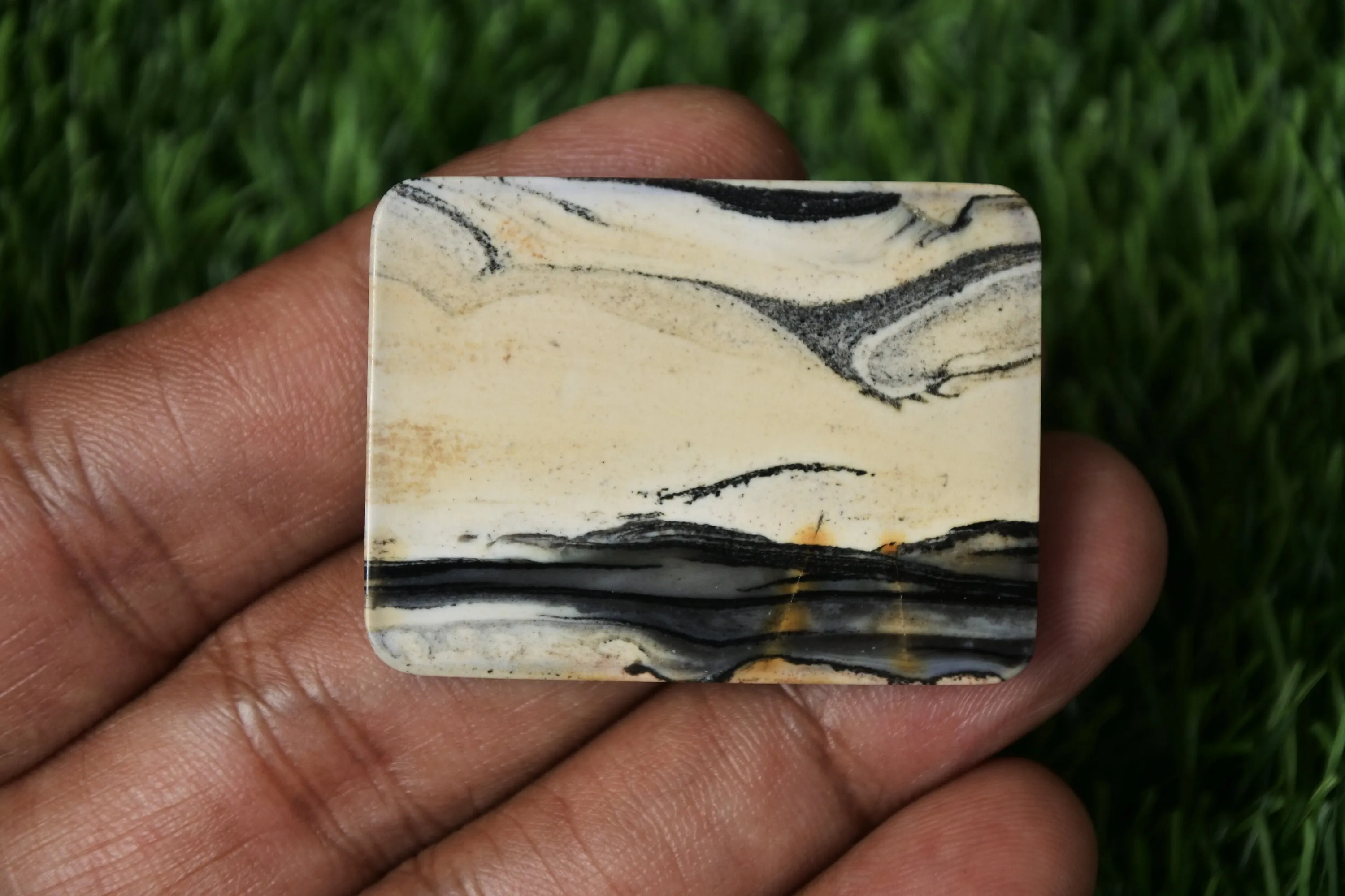 Scenic Landscape Java Jasper Indonesia Jasper Natural Agate Jasper For Making Crafts Gemstone Cabochon Loose Stone For Jewelry