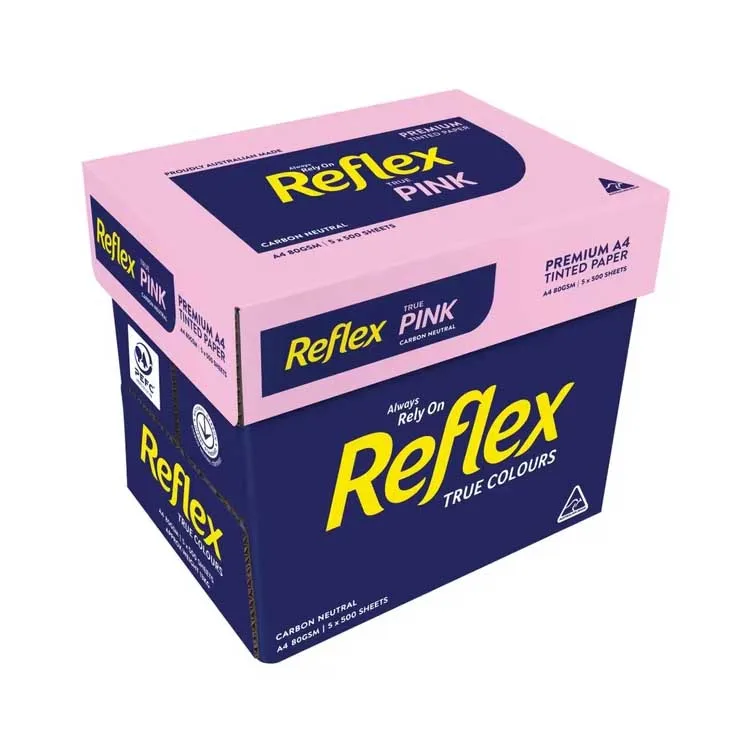 100% Original Cheap Reflex A4 copy paper 80gsm Best Sale 500sheets ream 5ream box