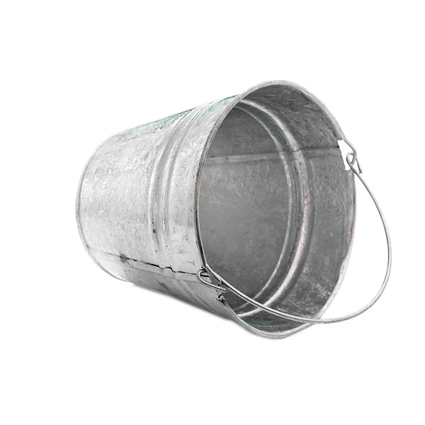 Hot Selling Heavy Metal Round Natural Galvanized Planter Pail Bucket for Wedding Decoration Centerpiece for Camping