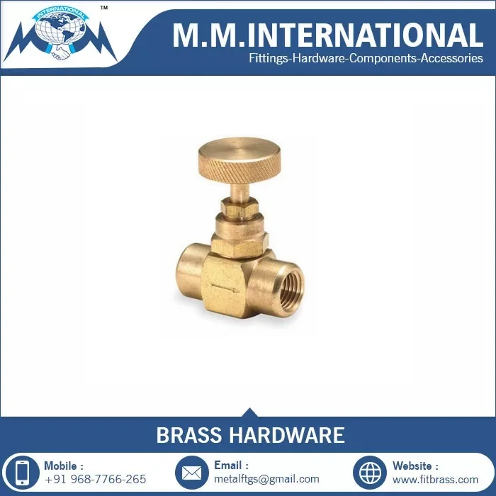 Easy Installation Brass Needle Gas Cock Valve Used for Controlling Liquid and Gas From Indian Supplier
