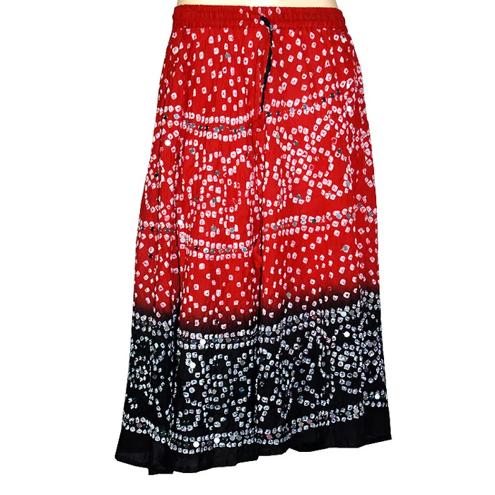 Multi-Color Tie & Dye Cotton Bandhej bandhani Skirt Canada Romania