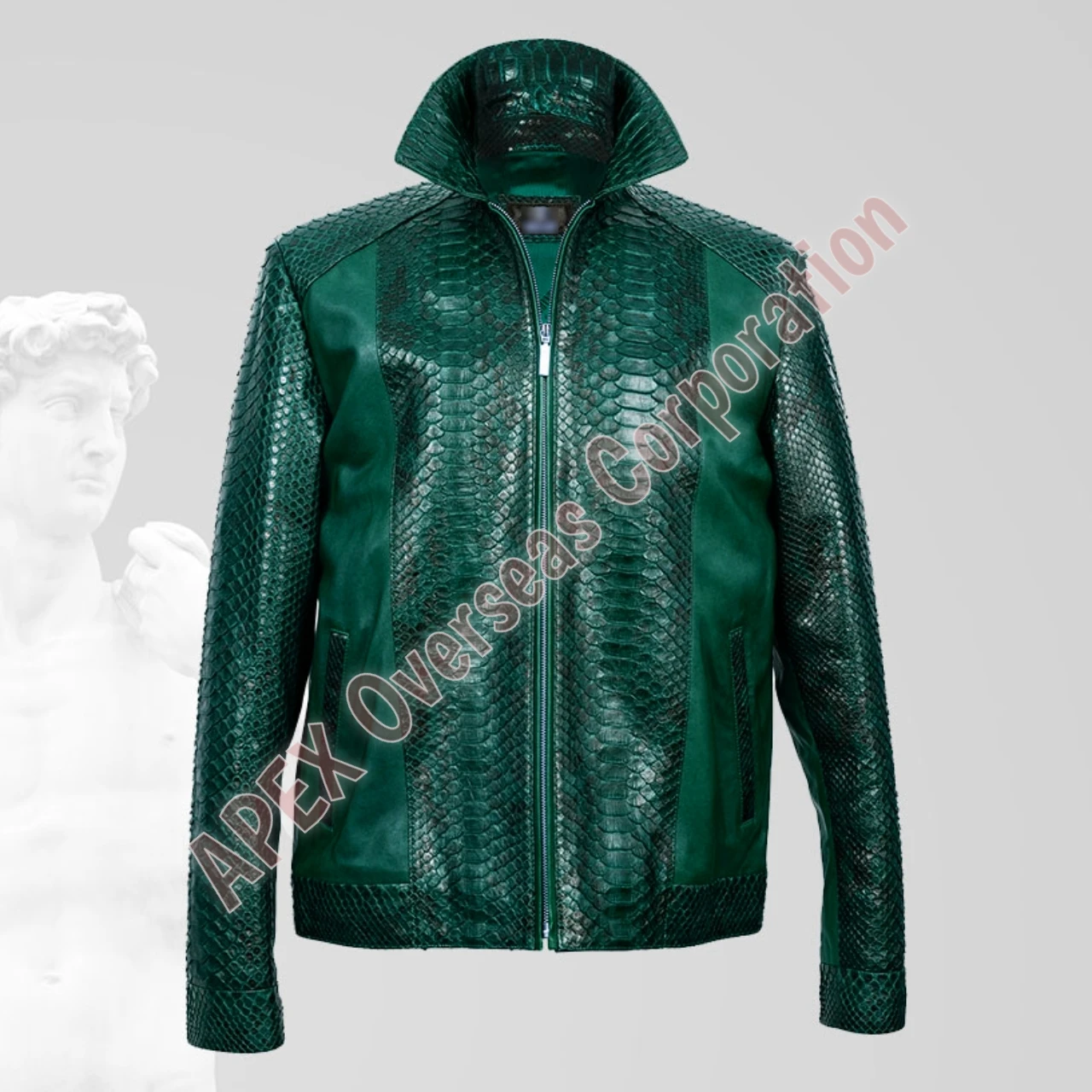 High Quality Pakistan Made Luxury Python Texture Genuine Cowhide Leather Jacket Short Animalier Jacket for Chic Women And Men