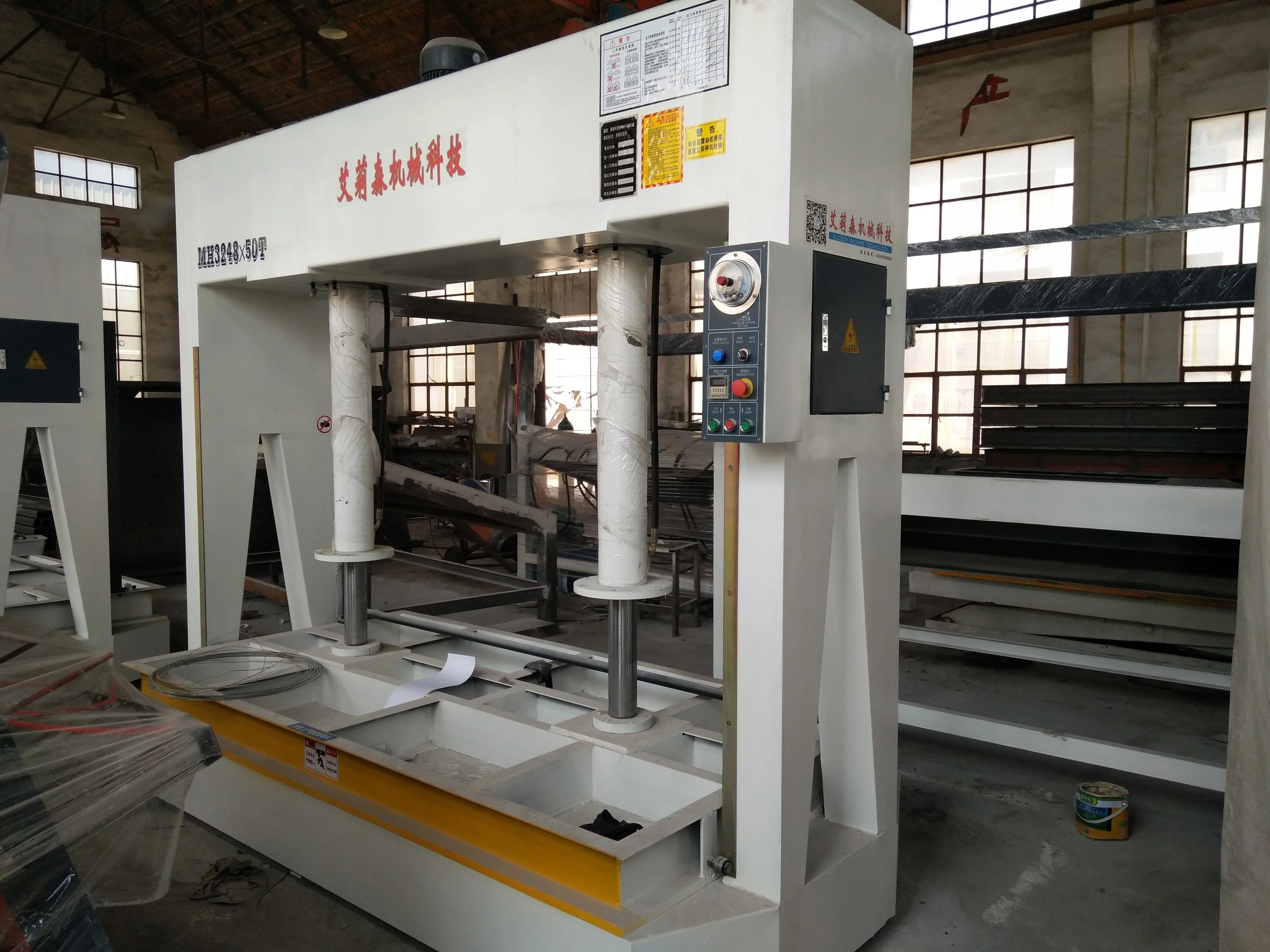 Allison Qingdao woodworking Hydraulic Laminating 2 Cylinder Cold Press 50T Wood Cold Pressing Machine for door Mdf and Furniture