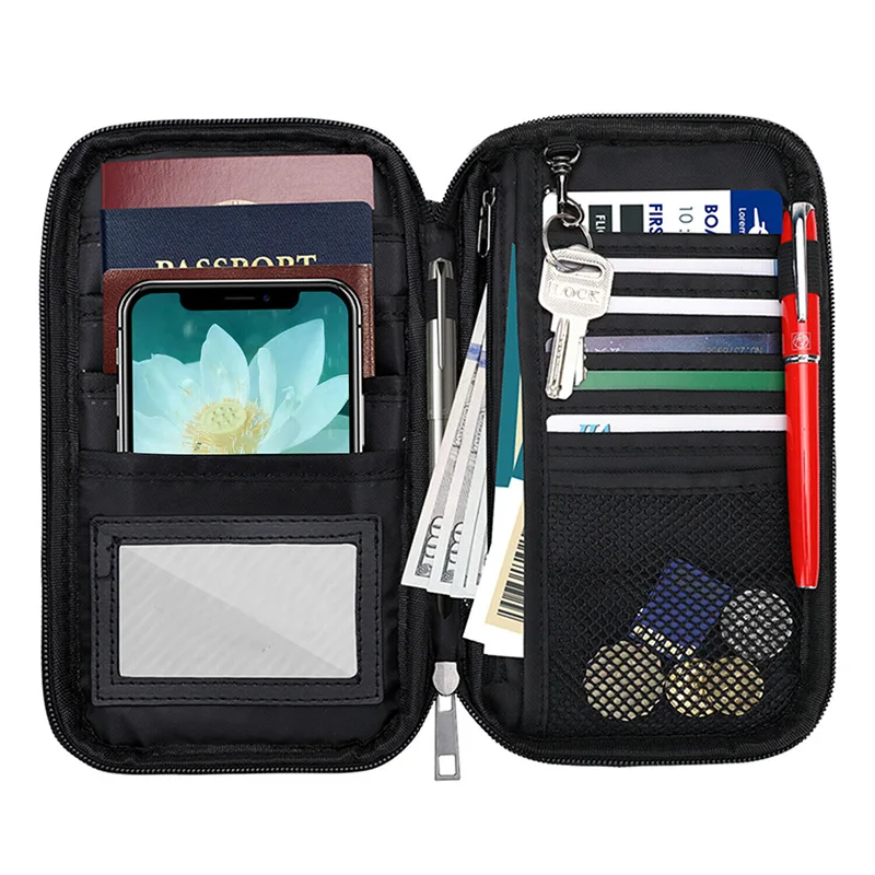 Fireproof Bag Storage Passport Document Waterproof Explosion-proof Travel Card Banknote Shielding Fireproof Wallet Bag