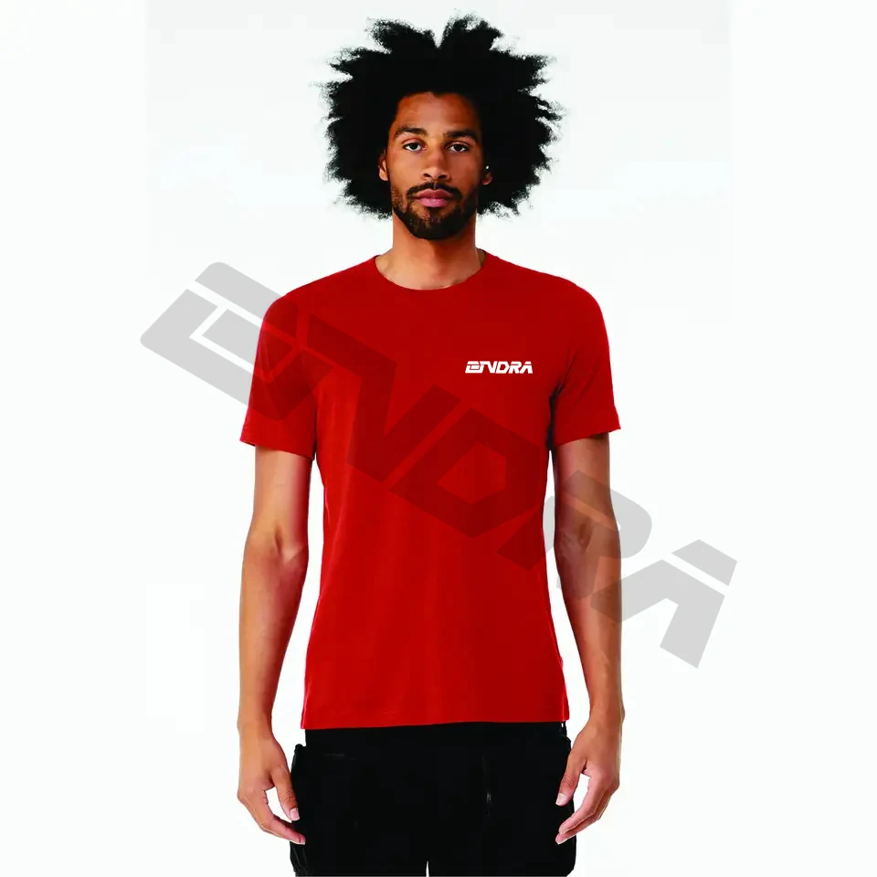 52% Airlume Combed and Ring Spun Cotton 48% Poly 32 Single 4.2 oz Solid Red Blend Unisex CVC Short Sleeve T-Shirt By Ondra