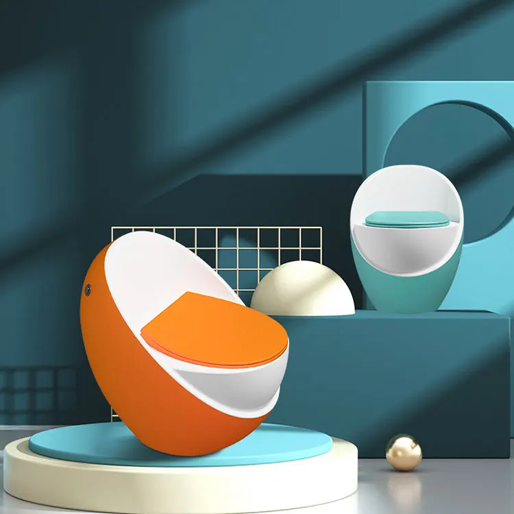 Custom Colored Unique Design Egg Shape Bathroom S Trap One Piece Water Closet Sanitary Ware Ceramic Toilet Bowl