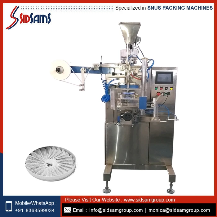 Highly Automatic Dry Snus Packing Machine Indian Manufacturer Supplier