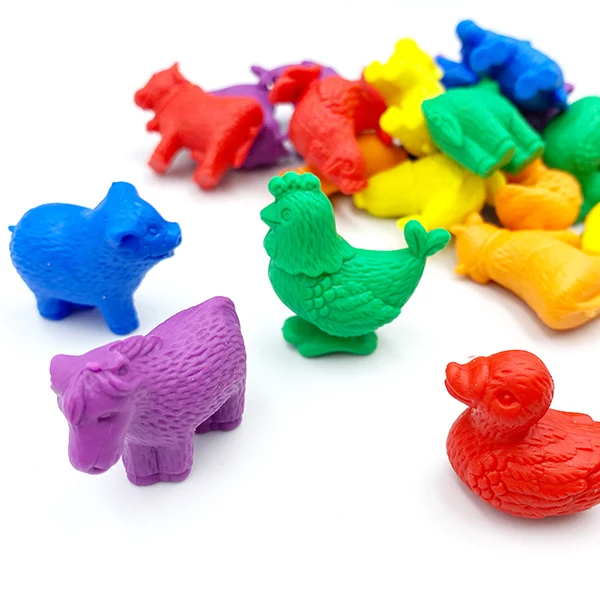 36 Pcs Baby Farm Animals Counters Math