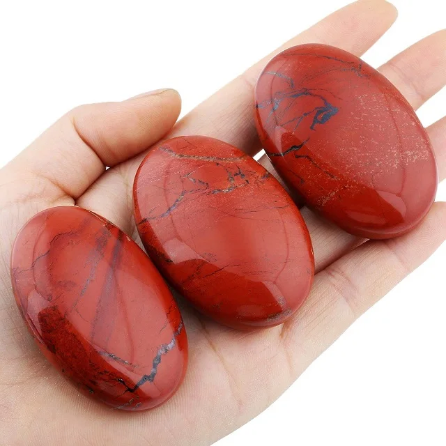 Excellent Quality Red Jasper Palm Stone Natural Stones Crystal Crafts Fairy Reiki Rocks Minerals Jade Feng Shui Gemstone Palm St