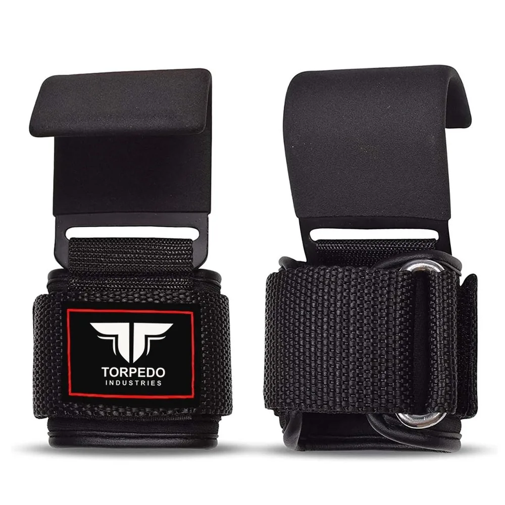 Best Selling Heavy Duty Weight Lifting Hooks Gym Power Training Weightlifting Hook Weight Lifting Wrist Hooks Straps