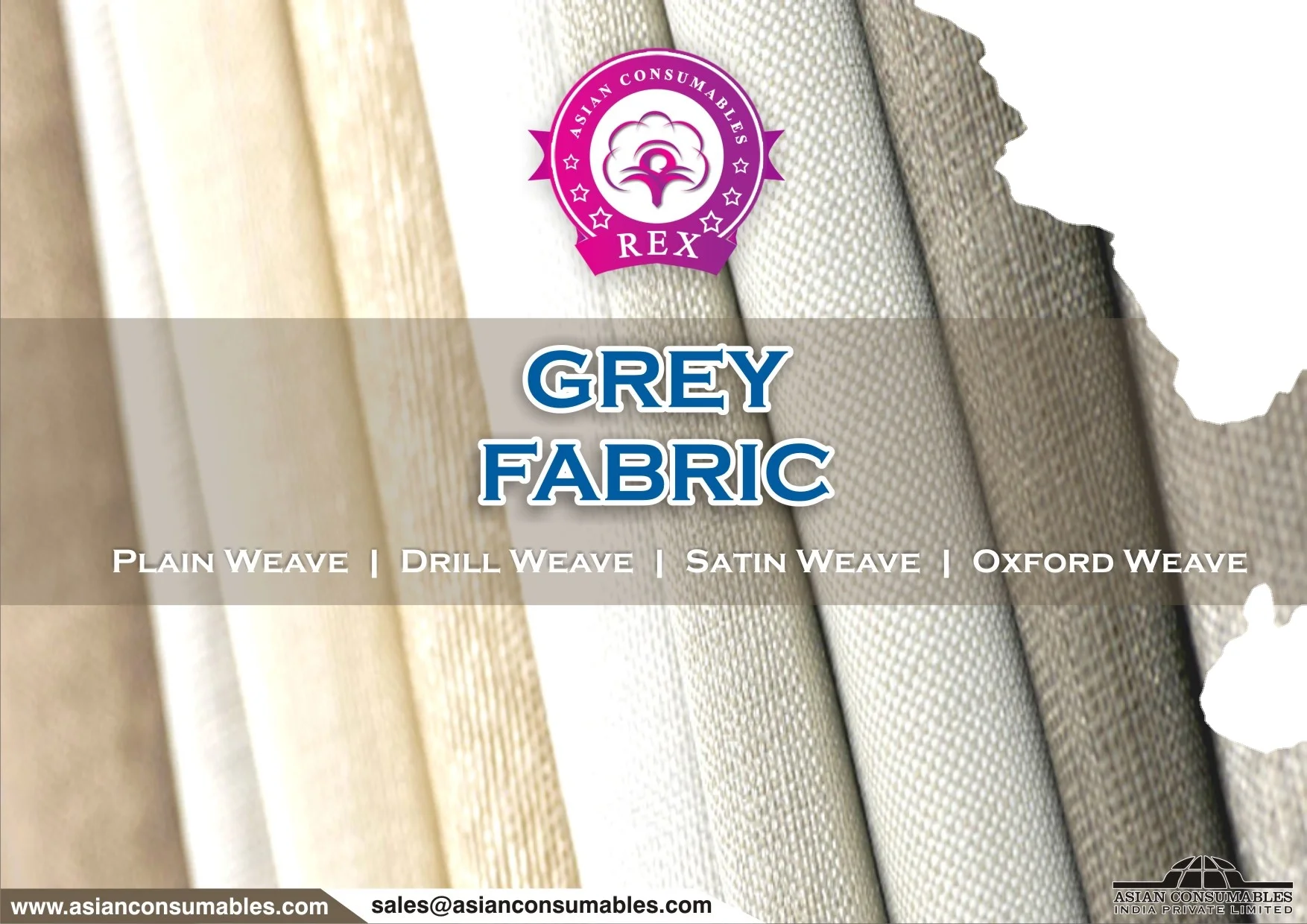 Modern Design High Quality Grey Cotton Fabric Customised Designs and Plain Style Available with Customised Packing