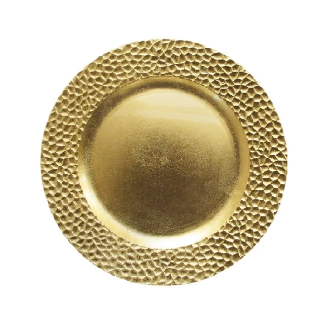 Modern New Design Tableware Metal Gold Decorative Charger Plate Round Shape Handcrafted For Garden Indoor Outdoor Farmhouse Used