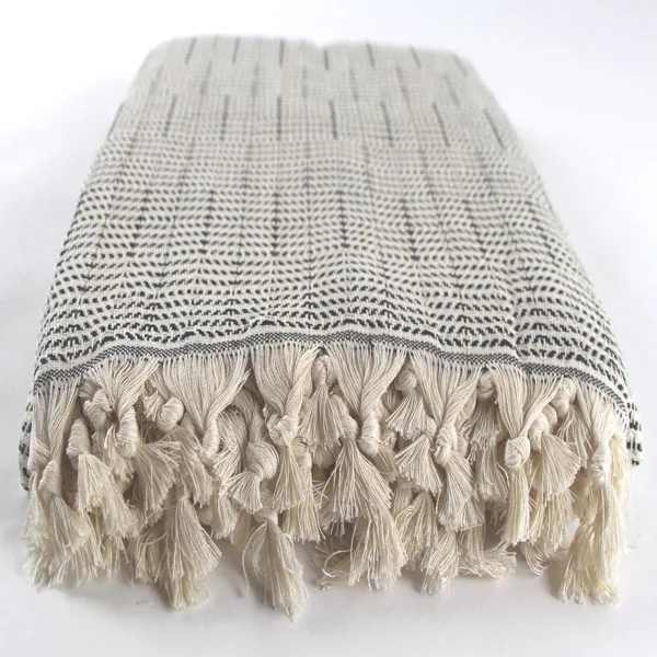 Black Chess Throw Bedspread Handwoven Cotton Sofa Turkish Furniture Throw Cotton Throw King Size