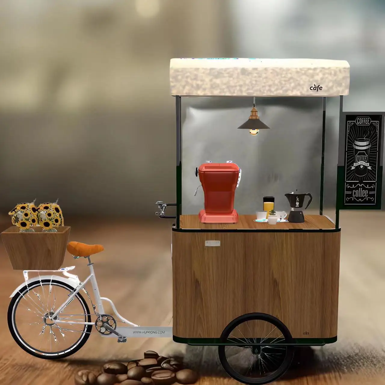 LVKE High quality coffee bubble tea juice ice cream street food mobile bar with good price