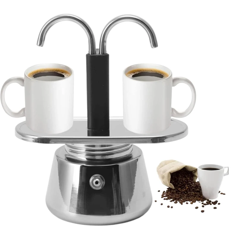 Горячая распродажа Итальянская Кофеварка Moka горшок 2 чашки из нержавеющей стали Эспрессо мокко трубки кофеварка