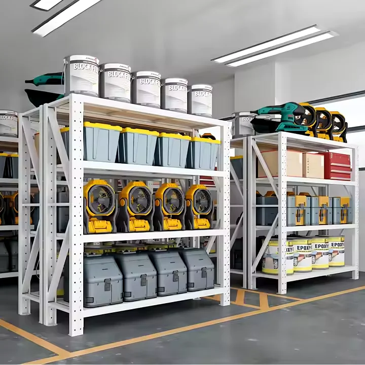 Manufacture Factory 500KG Per layer Powder Coated Metal Light Duty Warehouse Storage Rack Shelf garage shelves