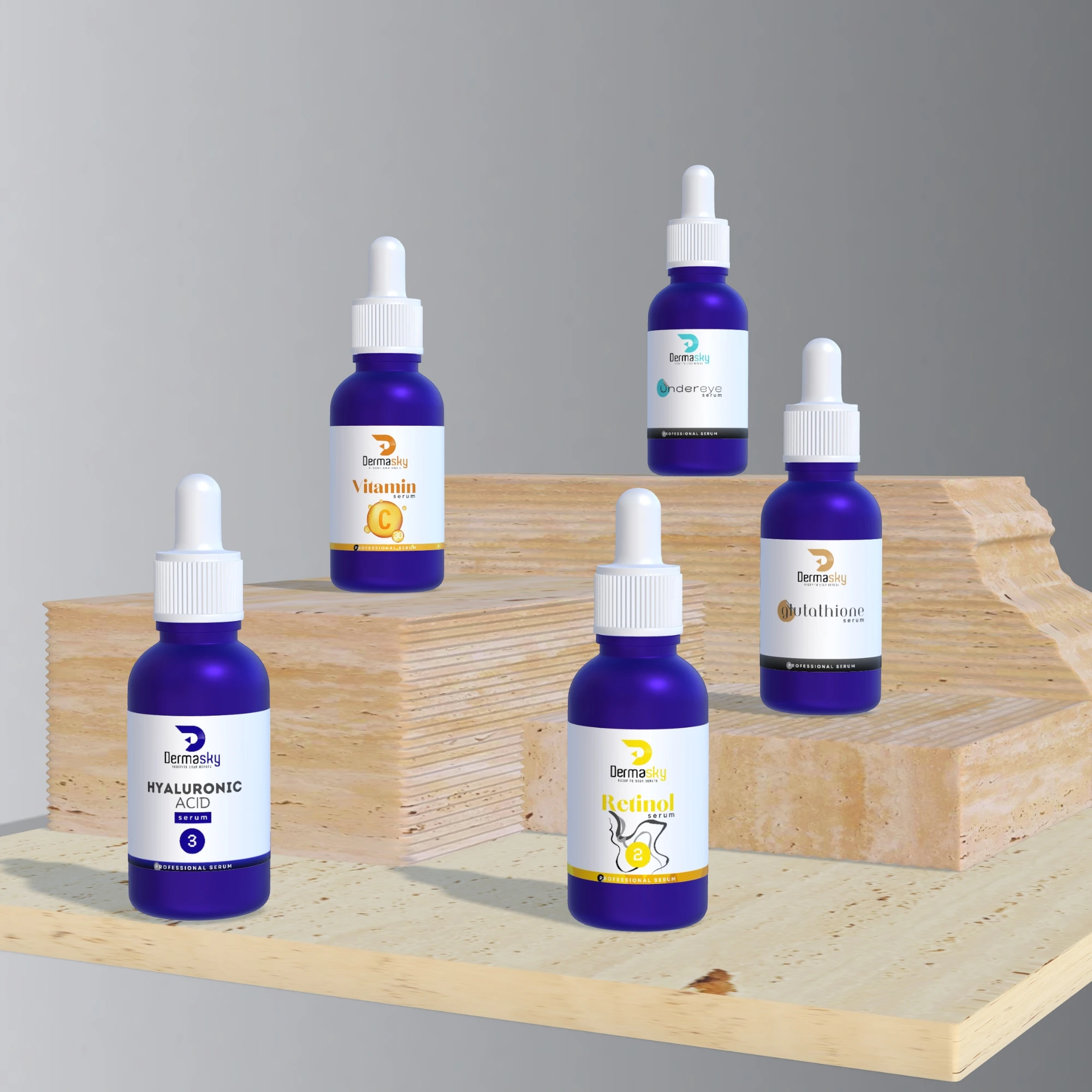 Oem Skincare Hyaluronic Acid Face Serum 30ml for Skin Whitening Hydrating Anti aging Daily use Facial Serum With Vitamin C