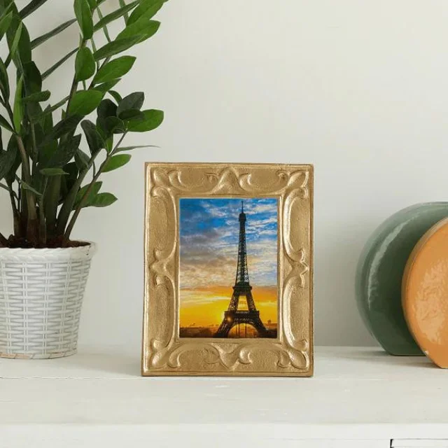 Leaf Pattern Photo Frame Gold Large Size