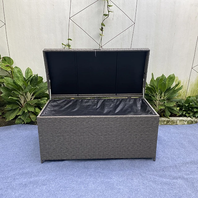 Patio rattan wicker storage Boxes waterproof Garden with end lock made in Viet nam