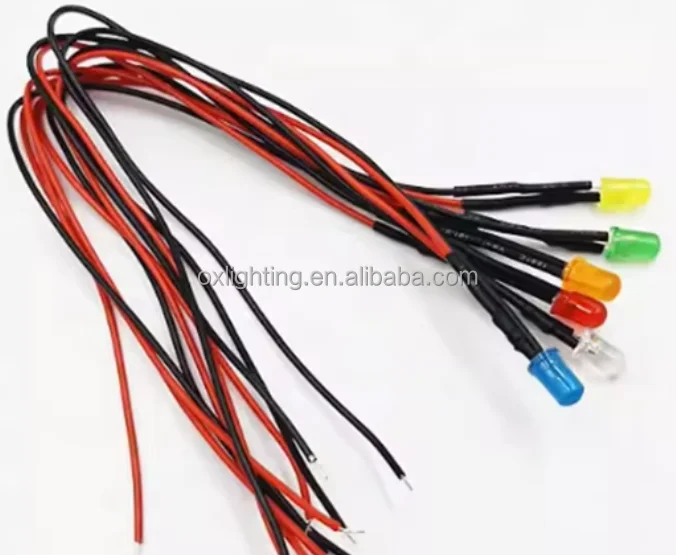 3mm 5mm 10mm Bright White Red Green Blue 3V 12v 20cm Small Mini Light Pre Wired Prewired Led Diodes