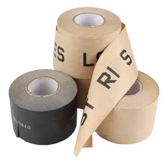 Recyclable Brown Color Fiberglass Reinforced Kraft Paper Self-Adhesive Packing Tape with Water Activated Pressure Sensitive Glue