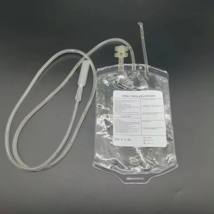 High Quality Industry Trending Medical Disposable PVC Single Blood Collection Bag CPDA-1 Sterile Empty Bag EOS Disinfecting Type