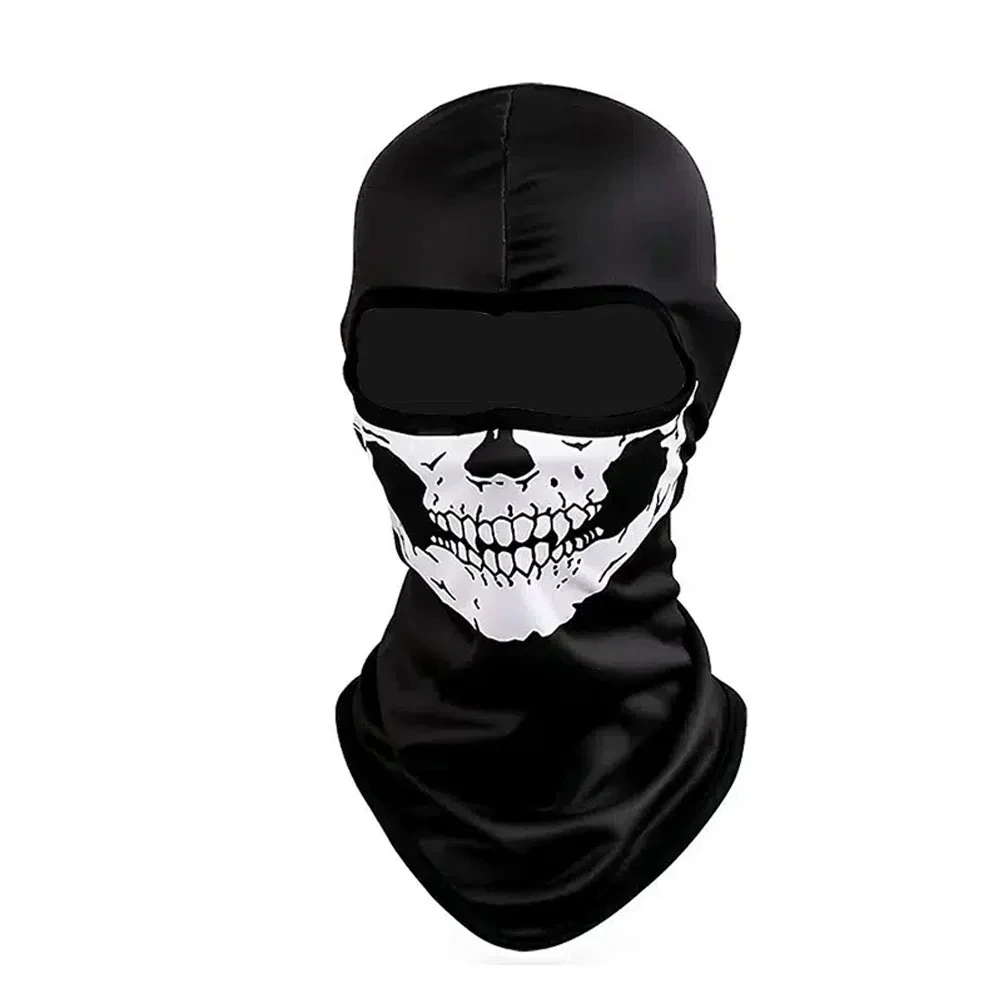 Halloween Skull Print Balaclava Costume Ghost Full Face Bike Face Mask Outdoor Motorcycle Riding Men Hat Ski Caps