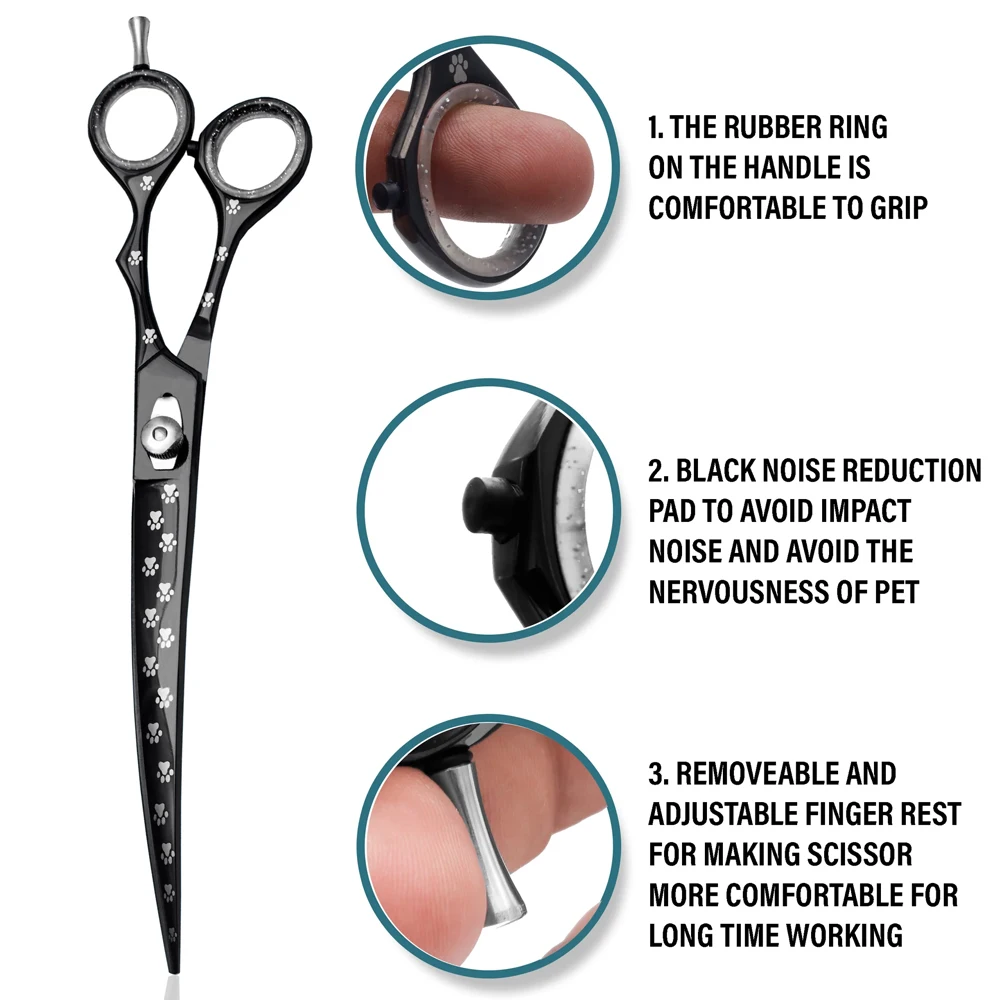 2024 Newest Style Pet Grooming Scissors Up Down Sharp Edge Animals Cat Dog Hair Cutting Scissors