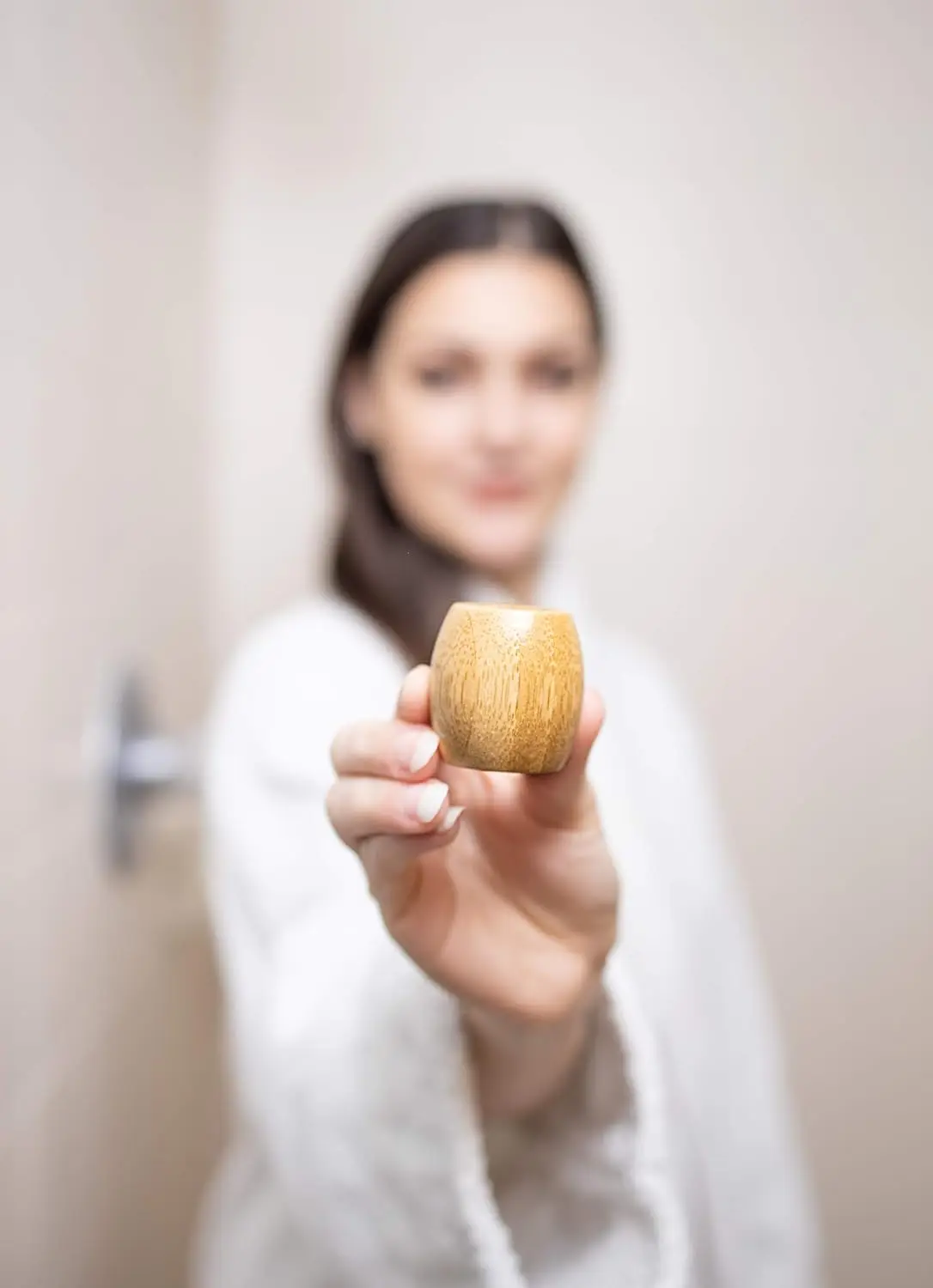 Pack of 4 Bamboo Toothbrush Stands - Rustic Wooden Holder for Makeup Brush, Pen - Natural, Sustainable Alternative to Plastic