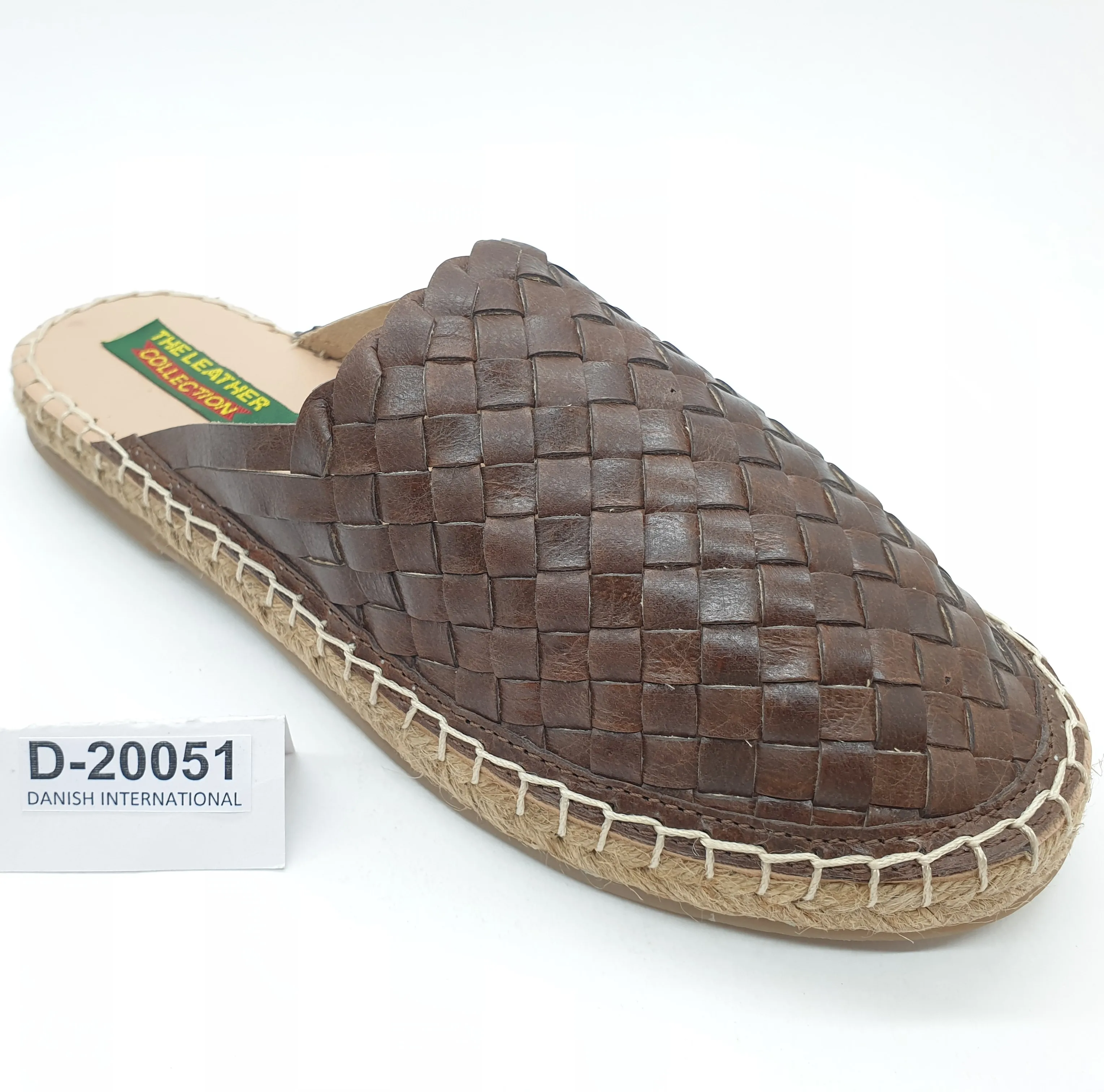 Ladies Leather Espadrilles Close Toe Sandals Stitched Rope Sandal Pure Leather Weaved Slip On Suede Leather Sandal